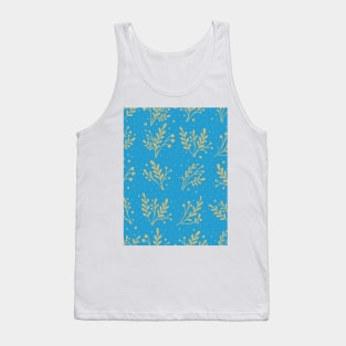 Pattern with herbs and flowers silhouettes Tank Top